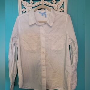 Draper James White Long Sleeve Shirt